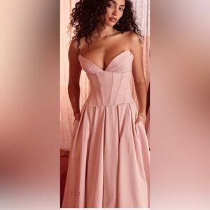 House of CB Blush Strapless Dress